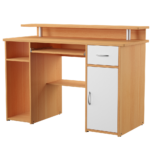 Alphason Albany Computer Desk with Storage - Beech & White-20335