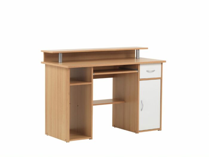 Alphason Albany Computer Desk with Storage - Beech & White-20337