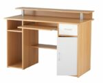 Alphason Albany Computer Desk with Storage - Beech & White-0