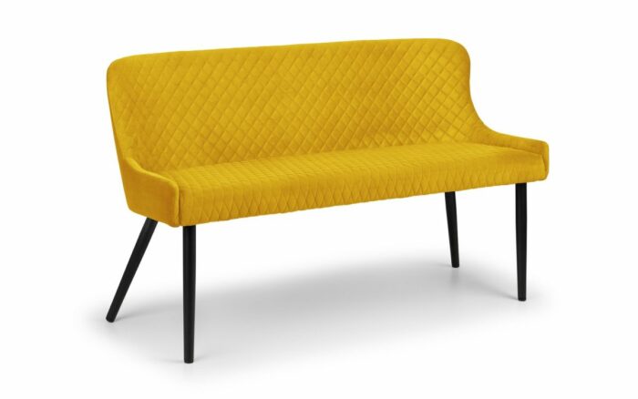 julian bowen Luxe Velvet Dining Bench Blue, Grey or Mustard-21814