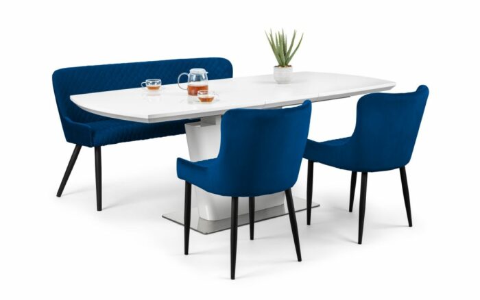 julian bowen Luxe Velvet Dining Bench Blue, Grey or Mustard-20514