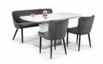 julian bowen Luxe Velvet Dining Bench Blue, Grey or Mustard-20507