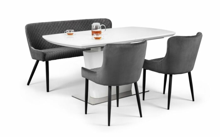 julian bowen Luxe Velvet Dining Bench Blue, Grey or Mustard-20507