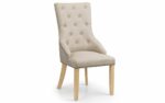 Julian Bowen Loire Oatmeal Cream Linen Button Dining Chair-0