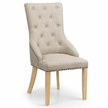Julian Bowen Loire Oatmeal Cream Linen Button Dining Chair-0