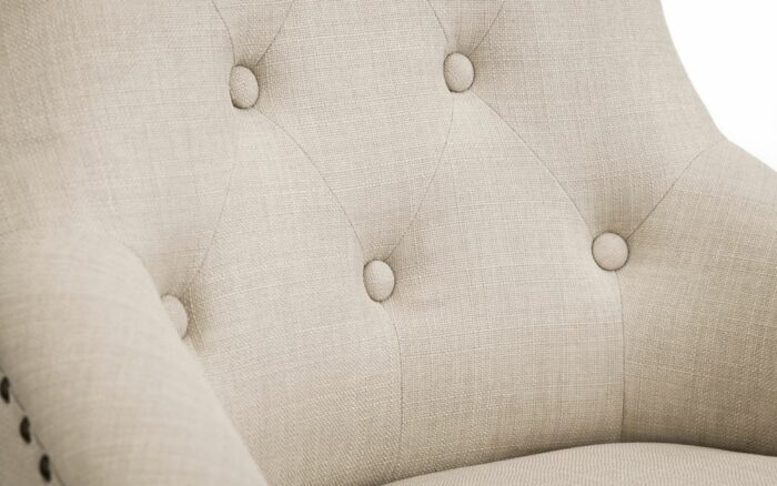 Julian Bowen Loire Oatmeal Cream Linen Button Dining Chair x 2-20478