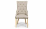 Julian Bowen Loire Oatmeal Cream Linen Button Dining Chair-20471