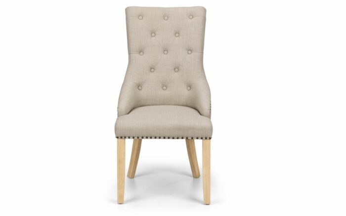 Julian Bowen Loire Oatmeal Cream Linen Button Dining Chair-20471