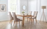 Julian Bowen Loire Oatmeal Cream Linen Button Dining Chair x 2-20479