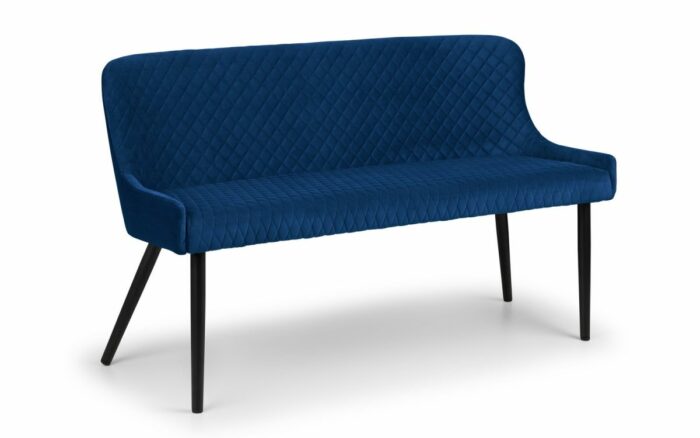 julian bowen Luxe Velvet Dining Bench Blue, Grey or Mustard-20515