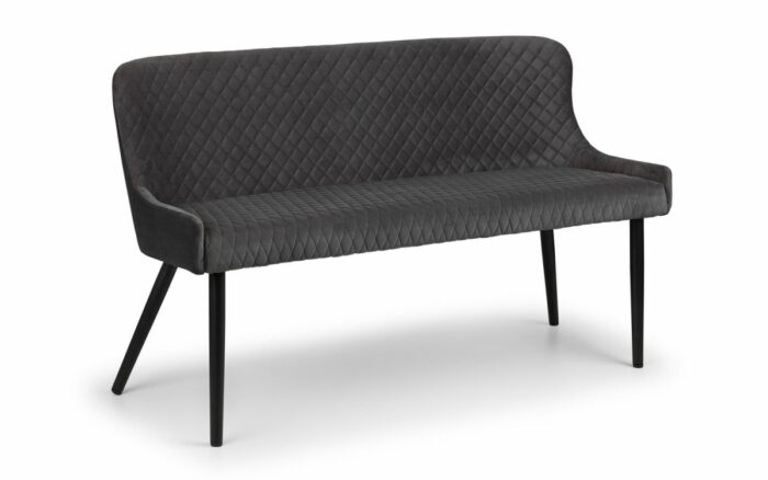 julian bowen Luxe Velvet Dining Bench Blue, Grey or Mustard-0