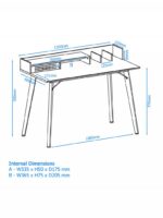 Alphason Memphis Walnut & Grey Contemporary desk -20655