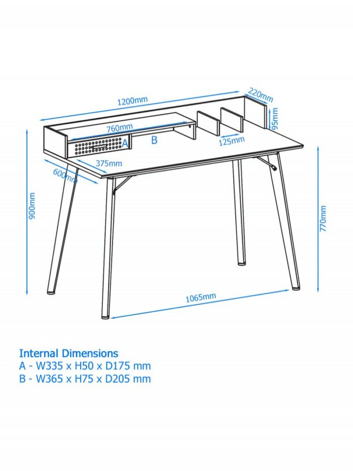 Alphason Memphis Walnut & Grey Contemporary desk -20655
