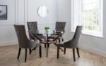 Julian Bowen Veneto Knockerback Chair Grey Velvet-20484