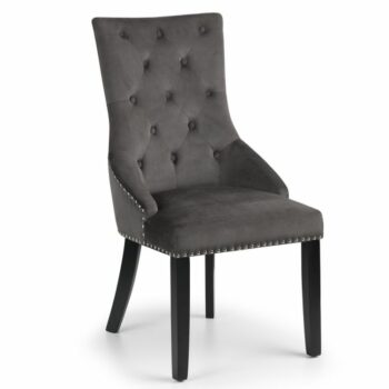 Julian Bowen Veneto Knockerback Chair Grey Velvet-0