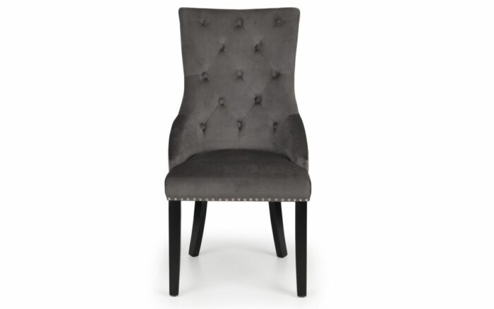 Julian Bowen Veneto Knockerback Chair Grey Velvet X 2-20490