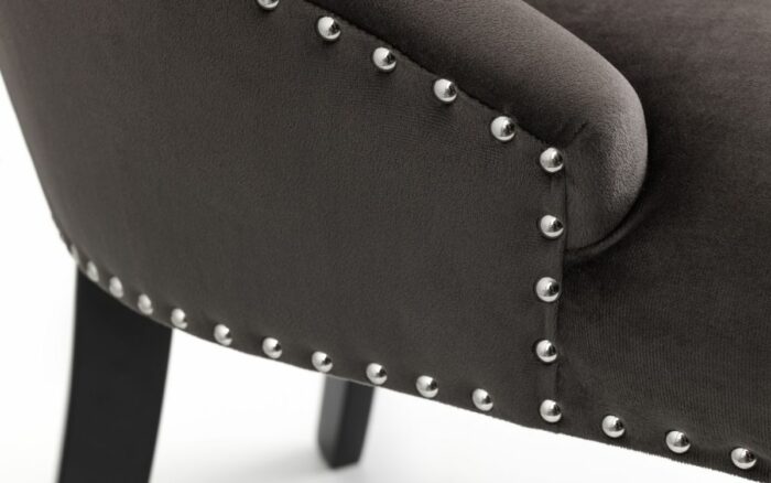 Julian Bowen Veneto Knockerback Chair Grey Velvet X 2-20494