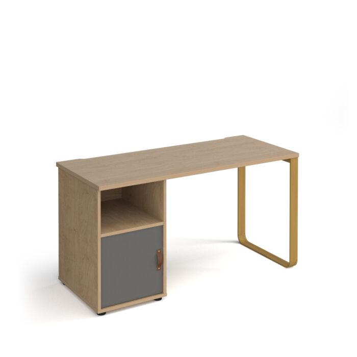 dams Cairo straight desk with support pedestal with cupboard door-20795