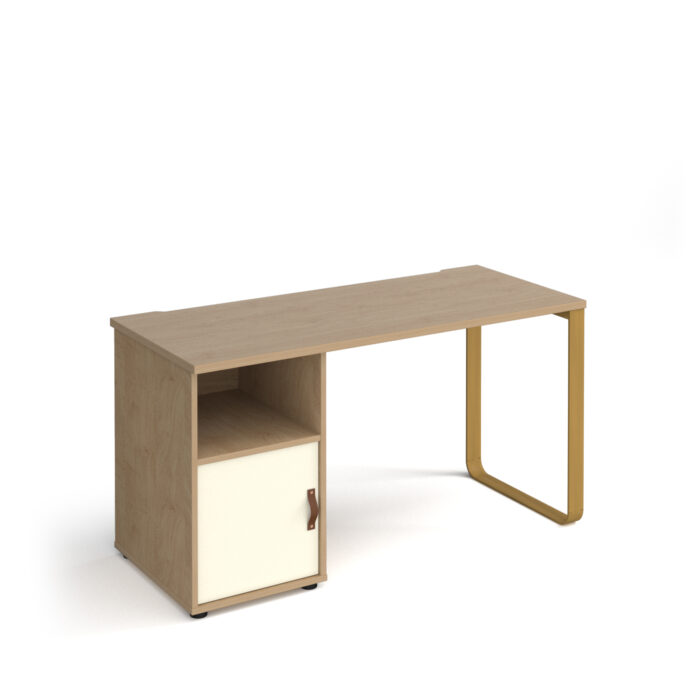 dams Cairo straight desk with support pedestal with cupboard door-20794