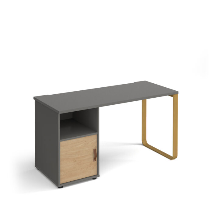 dams Cairo straight desk with support pedestal with cupboard door-20792