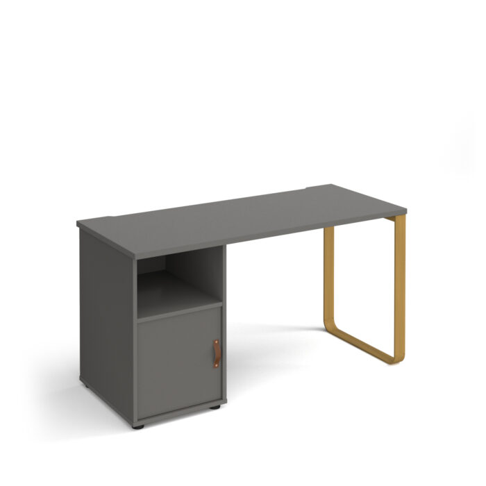 dams Cairo straight desk with support pedestal with cupboard door-20791