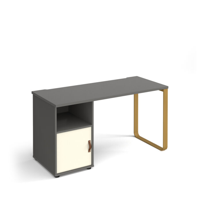 dams Cairo straight desk with support pedestal with cupboard door-20793