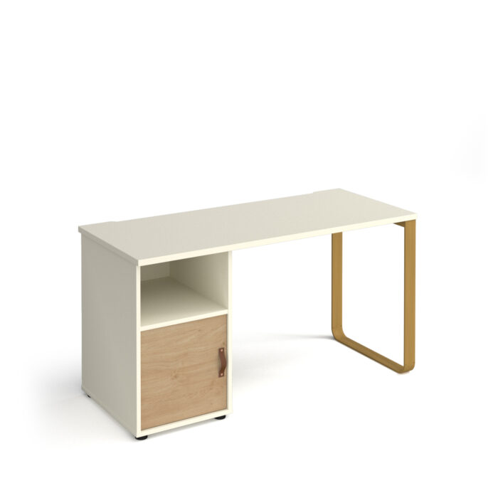dams Cairo straight desk with support pedestal with cupboard door-20790