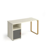 dams Cairo straight desk with support pedestal with cupboard door-20788