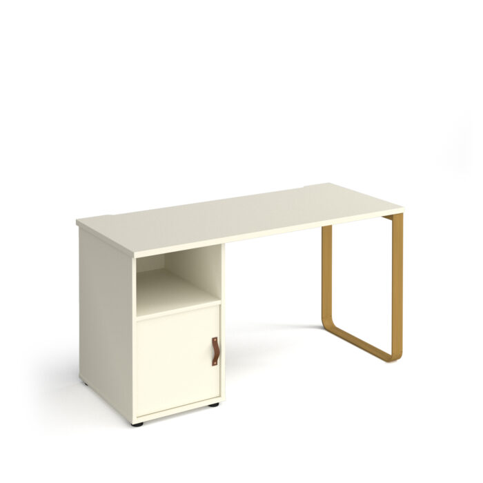 dams Cairo straight desk with support pedestal with cupboard door-20789