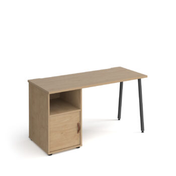 dams Sparta A-Frame Straight Desk with Support pedestal with Cupboard door-0