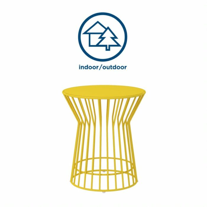 Novogratz Roberta Indoor or Outdoor Rocker Rocking Chair 3 pc Set in Yellow-21908