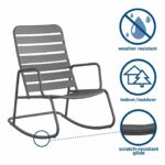 Novogratz Roberta Indoor or Outdoor Rocker Rocking Chair 3 pc Set in Charcoal-21000