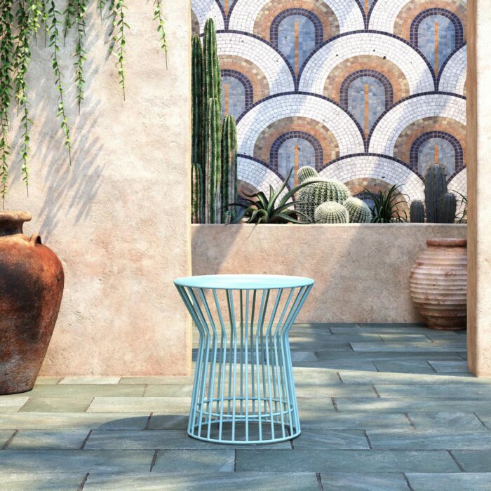 Novogratz Roberta Indoor or Outdoor Rocker Rocking Chair 3 pc Set in Aqua-21020