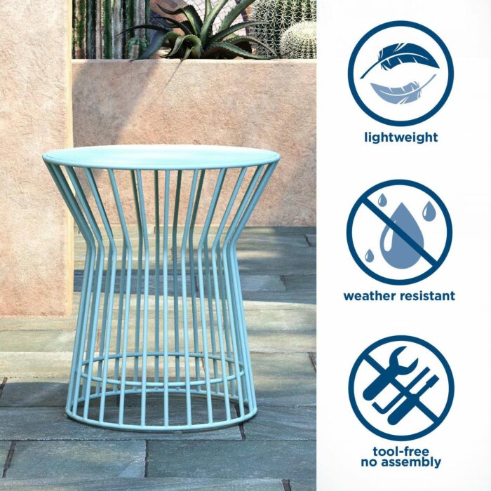 Novogratz Roberta Indoor or Outdoor Rocker Rocking Chair 3 pc Set in Aqua-21018