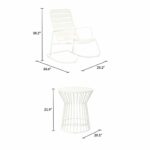 Novogratz Roberta Indoor or Outdoor Rocker Rocking Chair 3 pc Set in White-21049
