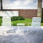 Novogratz Roberta Indoor or Outdoor Rocker Rocking Chair 3 pc Set in White-21055