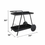 Novogratz Barbie Serving Bar Trolley Cart - Charcoal-21174