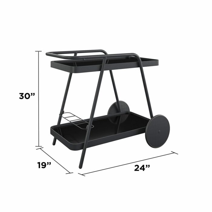 Novogratz Barbie Serving Bar Trolley Cart - Charcoal-21174