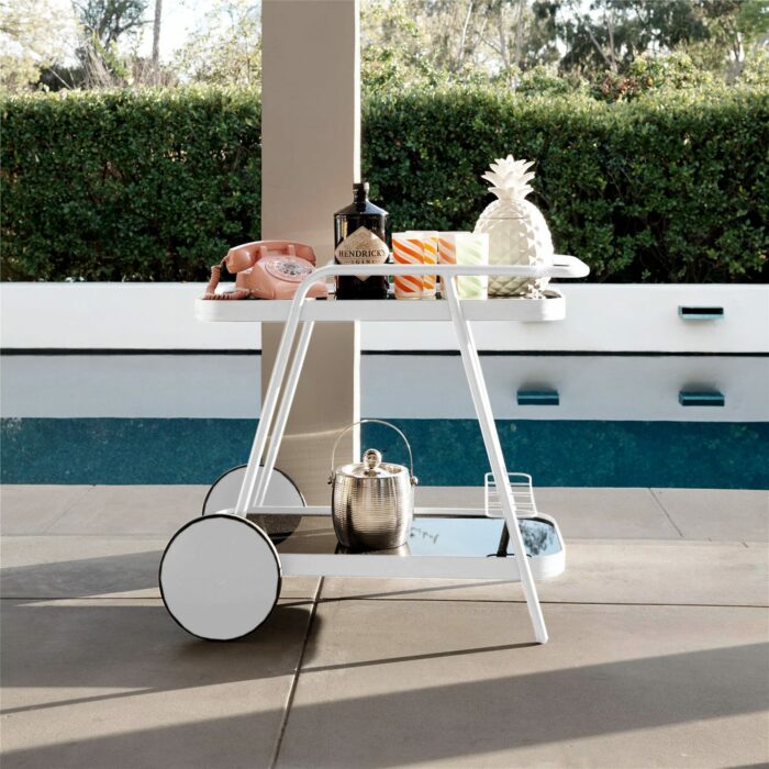Novogratz Barbie Serving Bar Trolley Cart - White-21196