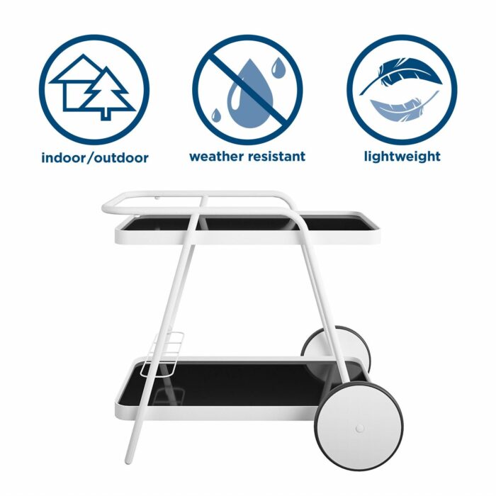 Novogratz Barbie Serving Bar Trolley Cart - White-21191