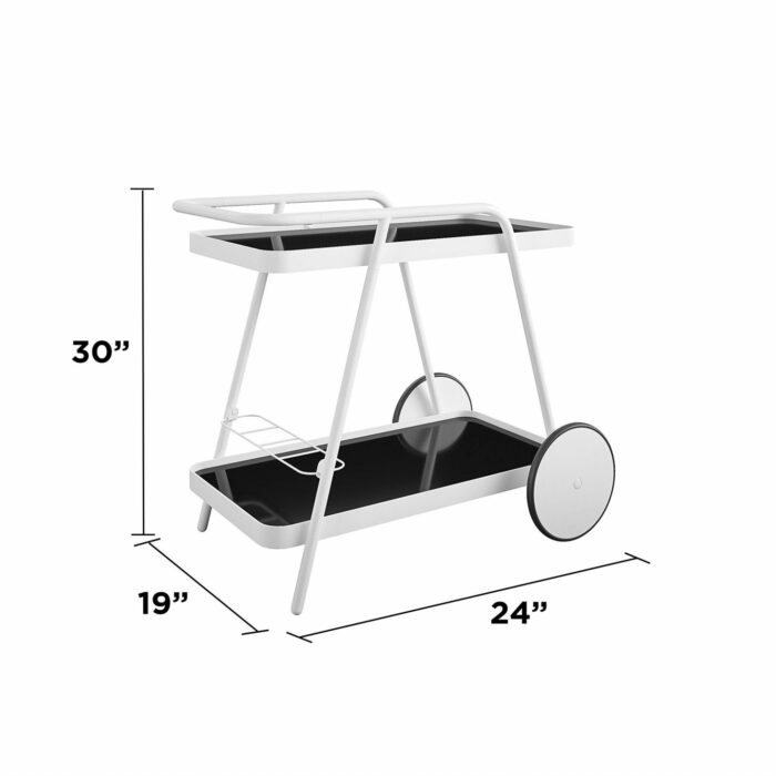 Novogratz Barbie Serving Bar Trolley Cart - White-21190