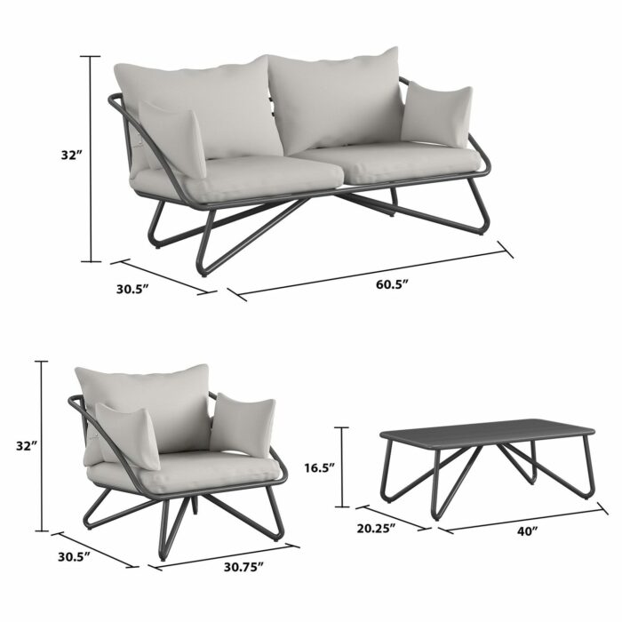Novogratz Teddi 4 Piece Conversation Set complete with covers-20929