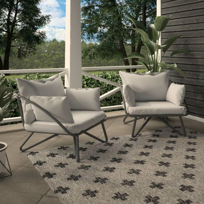 Novogratz Teddi 2 Lounge Chairs Including Covers-20945