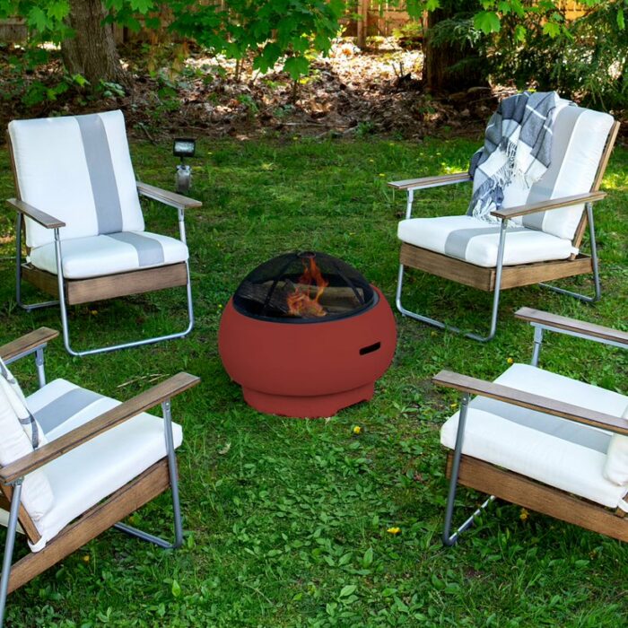 Novogratz Roberta Indoor or Outdoor Rocker Rocking Chair 3 pc Set in Red-21816