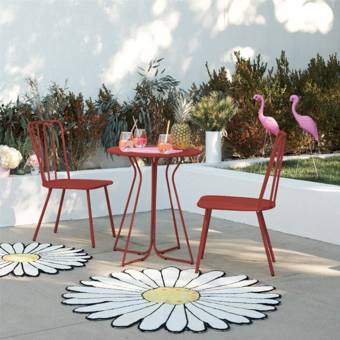 Novogratz Heidi Bistro Indoor or Outdoor Set in Red-20964