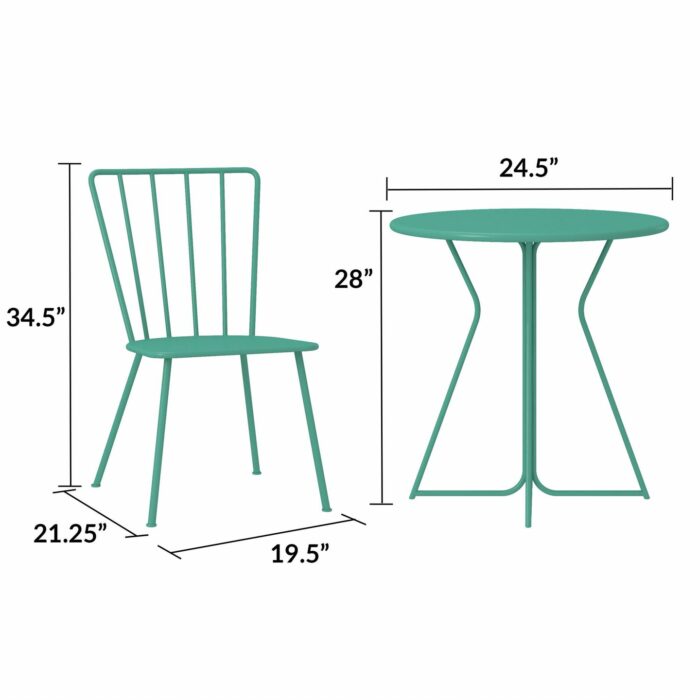 Novogratz Heidi Bistro Indoor or Outdoor Set in Turquoise-20976