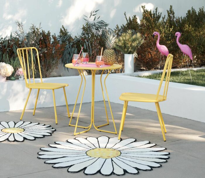 Novogratz Heidi Bistro Indoor or Outdoor Set in Yellow-20991