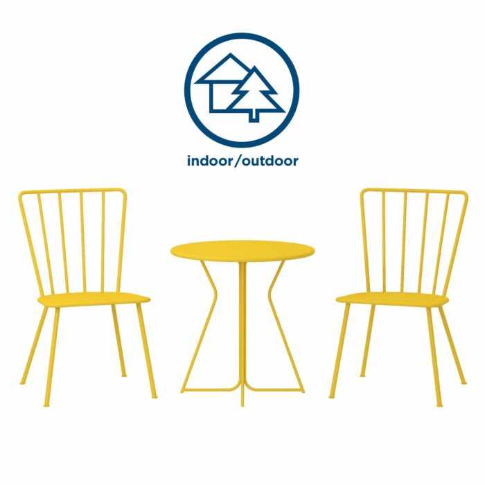 Novogratz Heidi Bistro Indoor or Outdoor Set in Yellow-20988