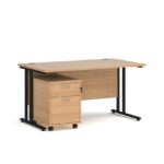 BIG DEALS Straight Desk with 2 Drawer Pedestal - choice of Size-21622