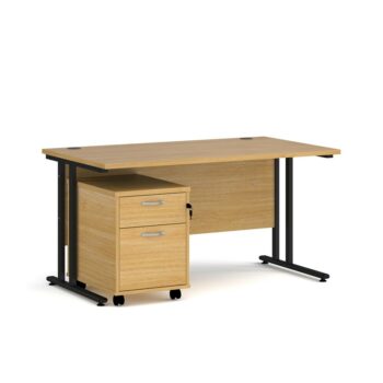 BIG DEALS Straight Desk with 2 Drawer Pedestal - choice of Size-0